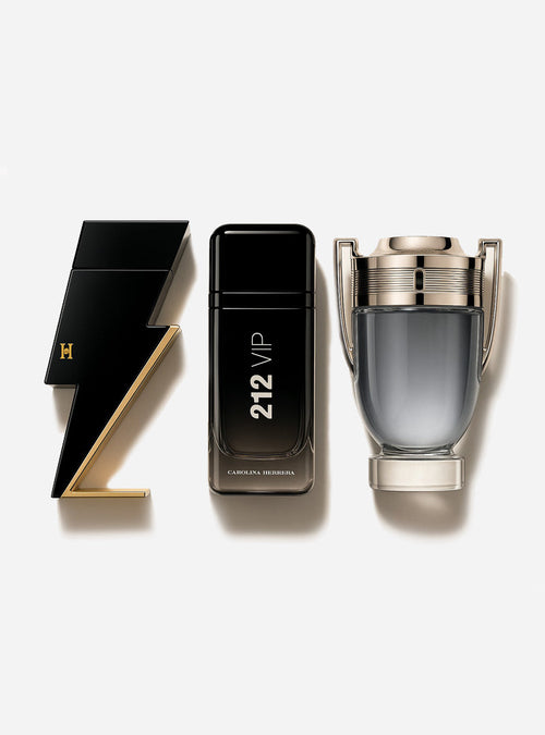 Combo de 3 perfumes Carolina Herrera BAD BOY, Carolina Herrera 212 VIP BLACK e Paco Rabanne INVICTUS 100ml